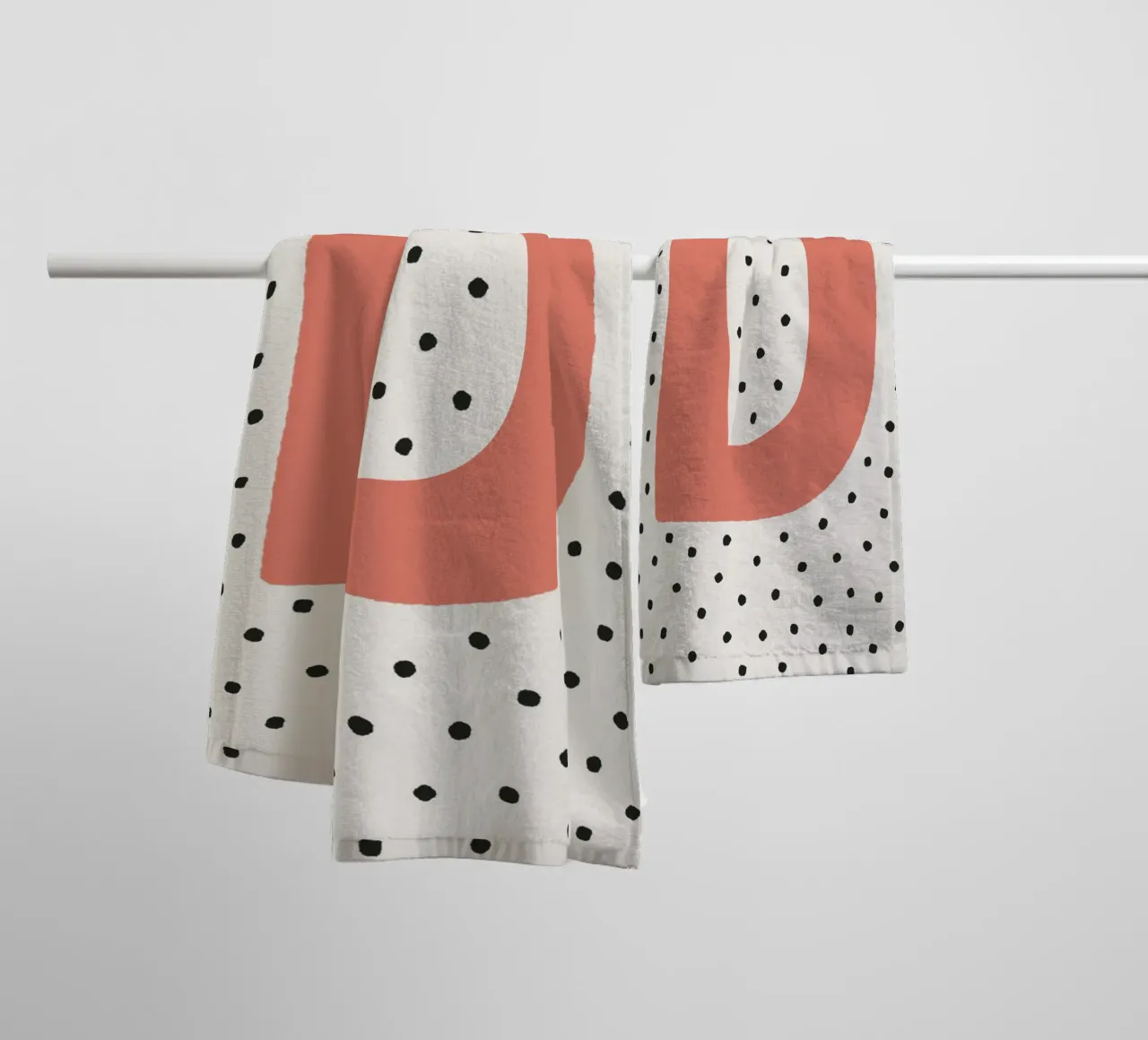 Initial D on polka dots - Minimalist design towel by KidzStudio