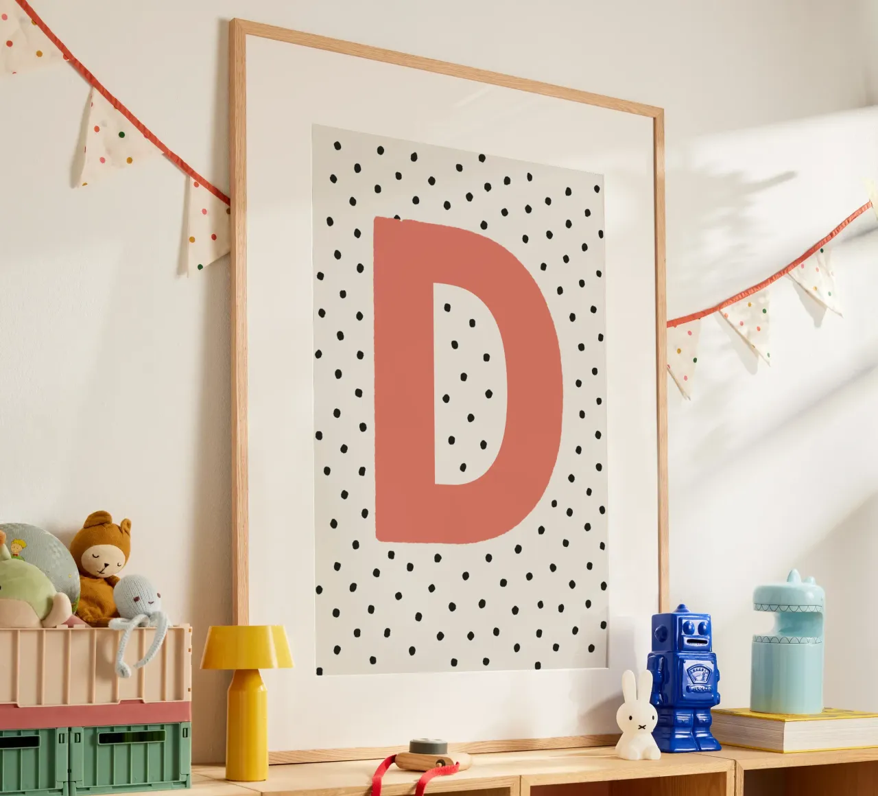 Initial D on polka dots - Minimalist design hahnemühle by KidzStudio