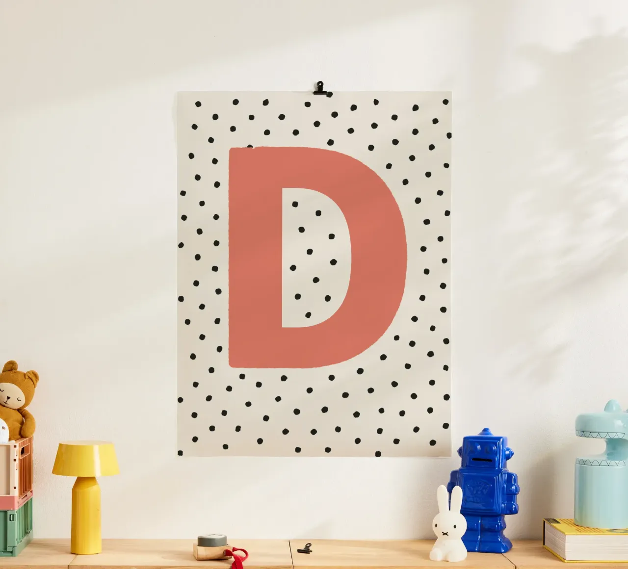 Initial D on polka dots - Minimalist design hahnemühle by KidzStudio