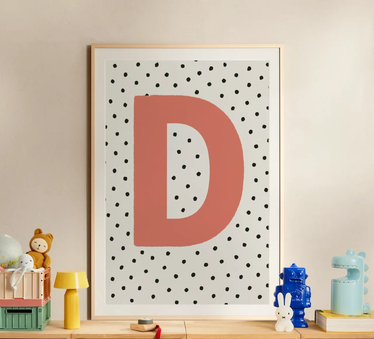 Initial D on polka dots - Minimalist design hahnemühle by KidzStudio