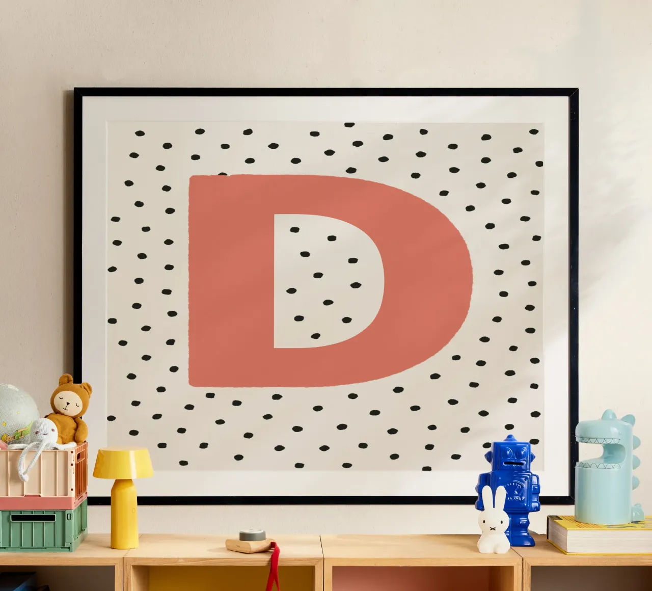 Initial D on polka dots - Minimalist design hahnemühle by KidzStudio