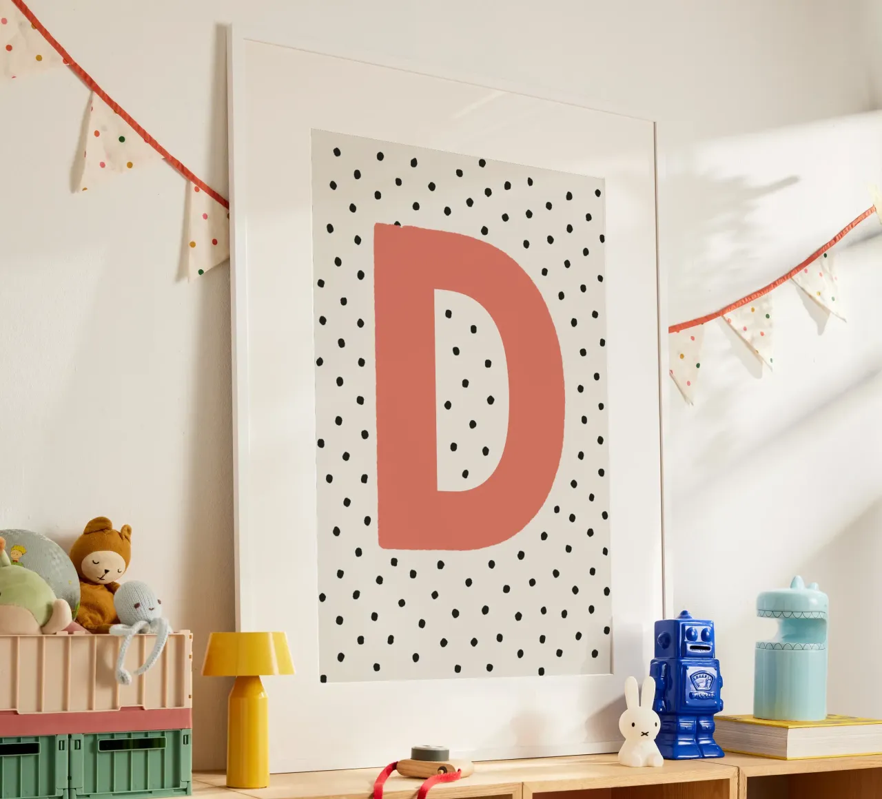 Initial D on polka dots - Minimalist design hahnemühle by KidzStudio