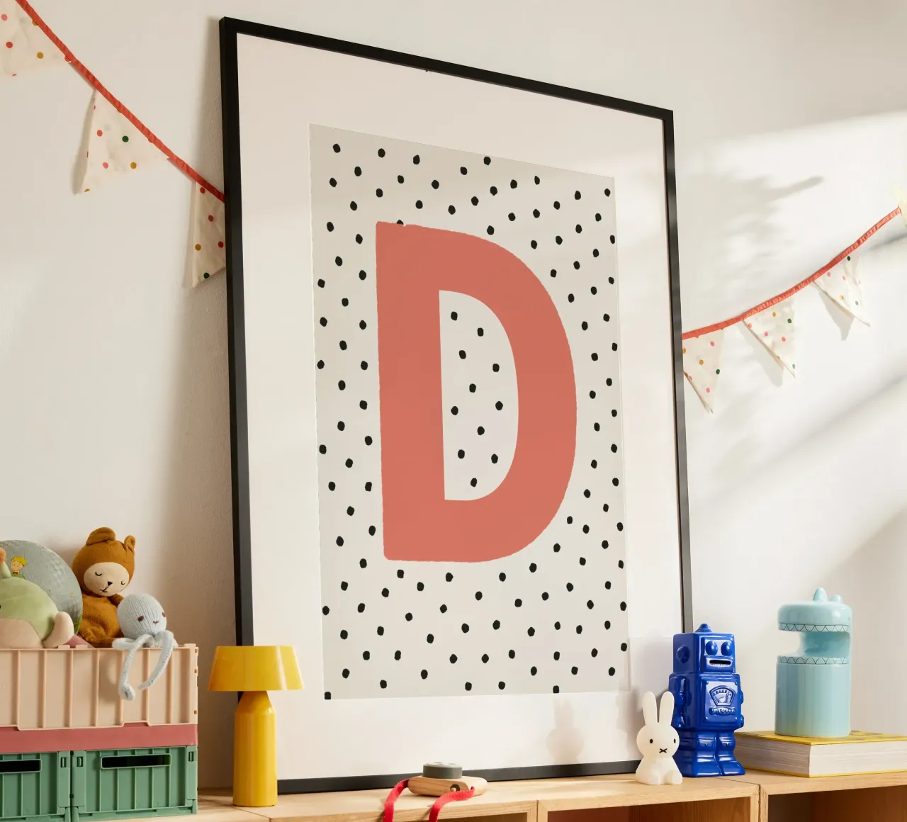 Initial D on polka dots - Minimalist design hahnemühle by KidzStudio