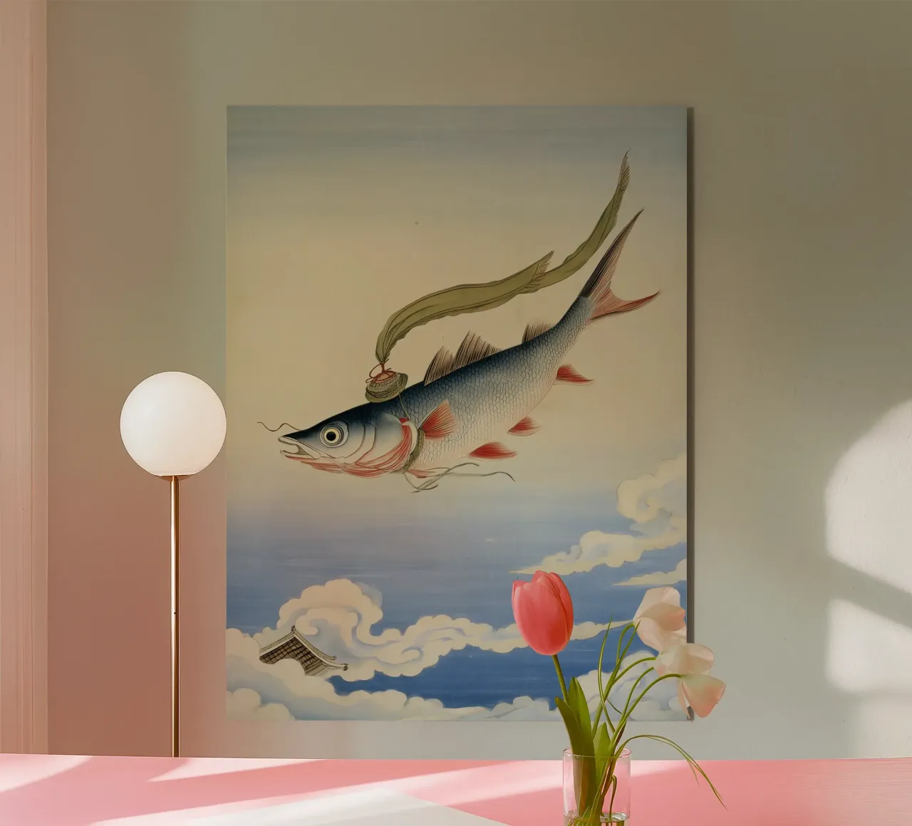 Artistic Fish: Sky & Sea Sardine Asian Seaside Escape Art forex plate by Kaji