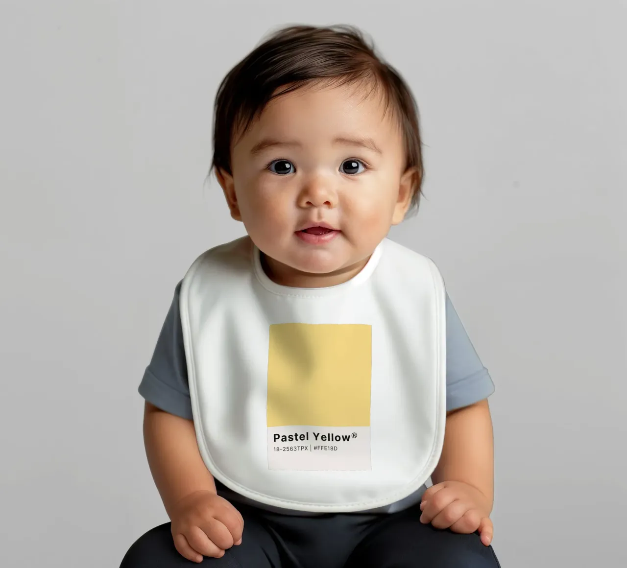 Jaune pastel Pantone Color Code Minimalist Print bavoir de homdeco