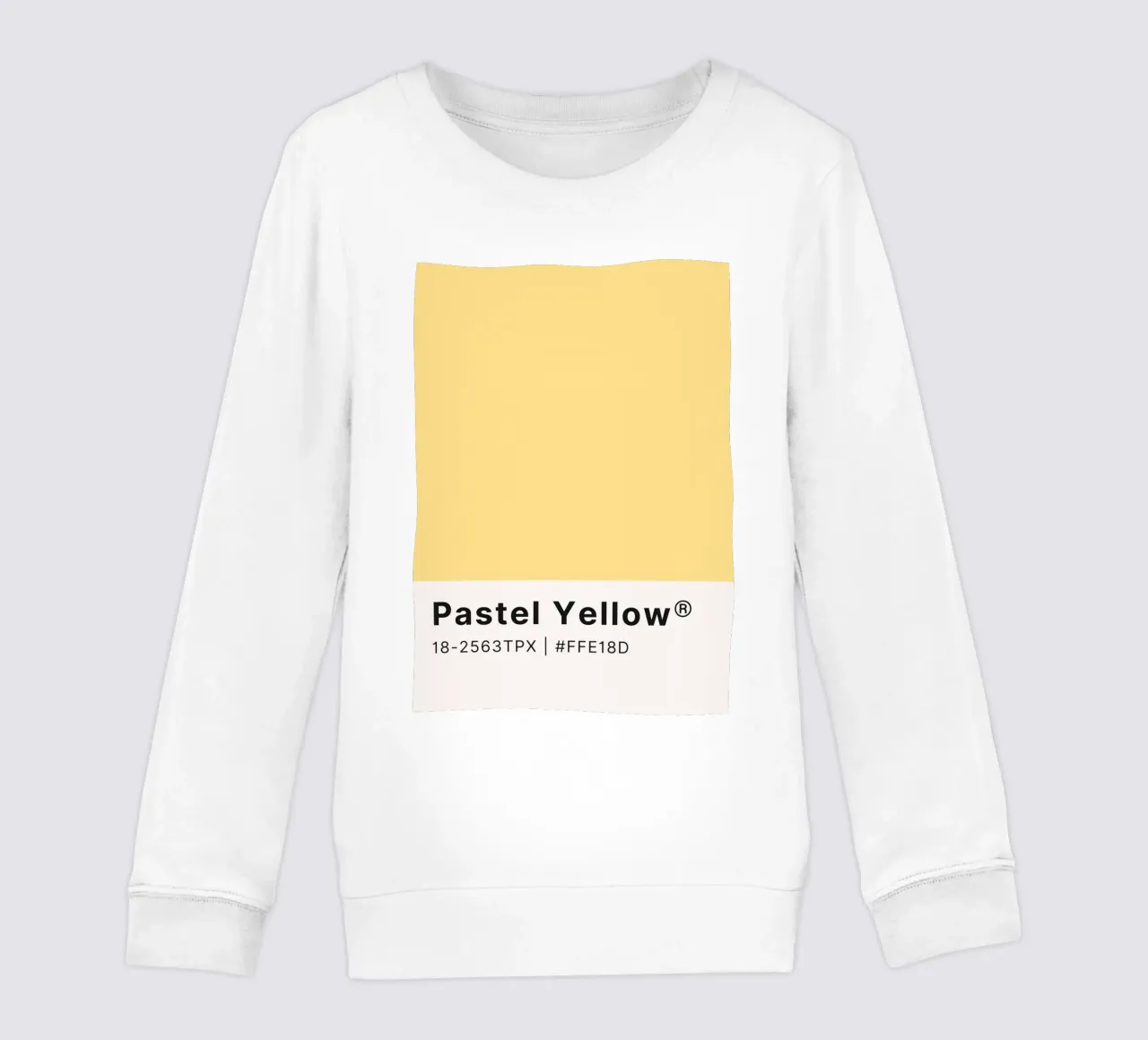 Jaune pastel Pantone Color Code Minimalist Print sweat enfant de homdeco
