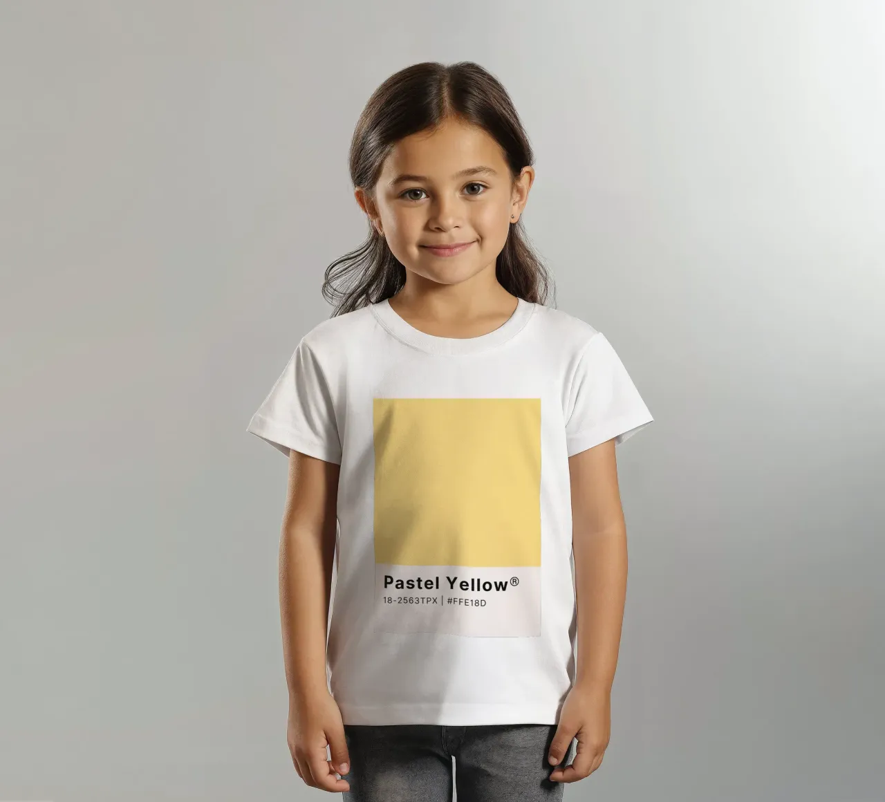 Pastel Yellow Pantone Color Code Minimalist Print kids t-shirt by homdeco