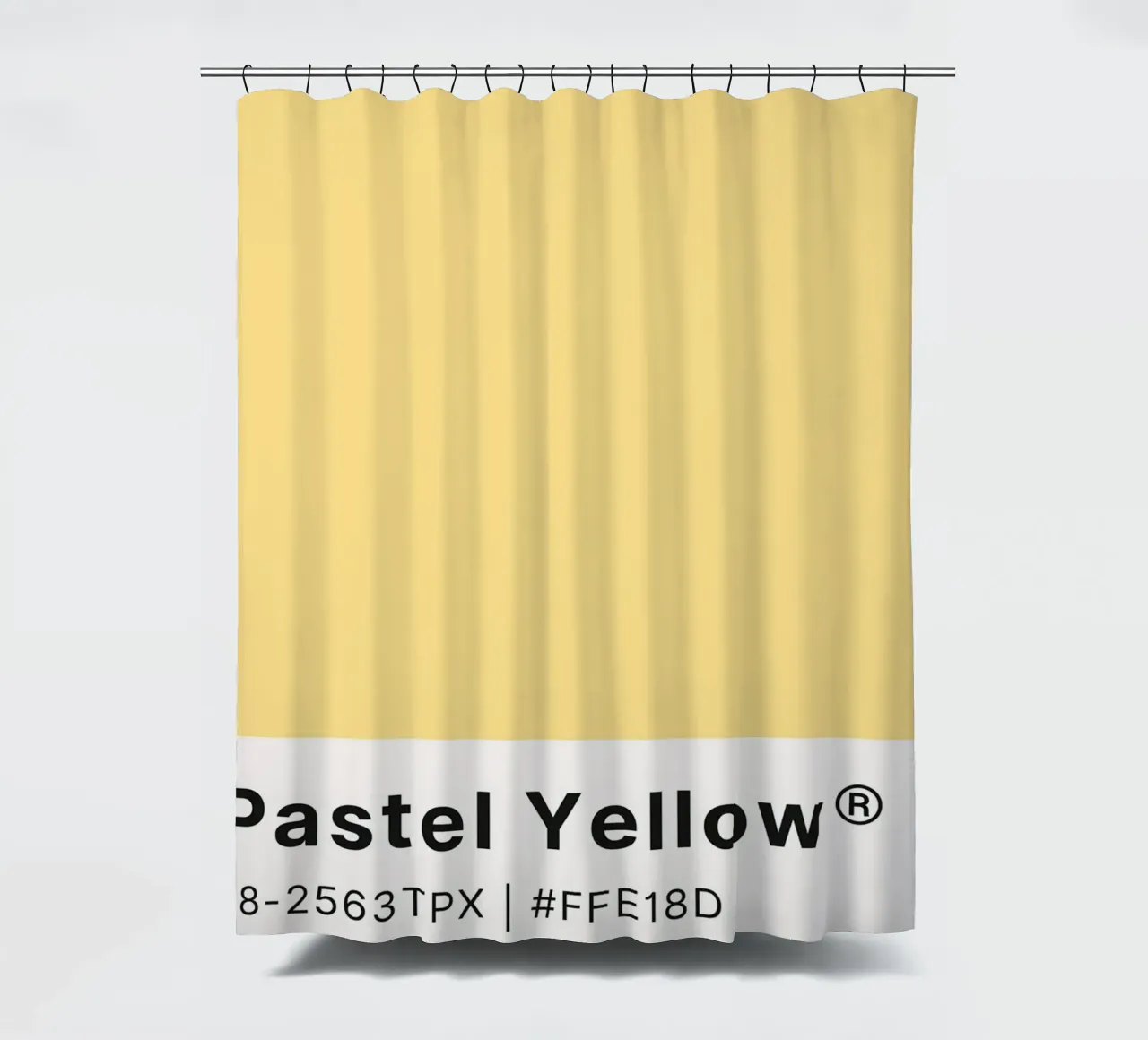 Pastel Gele Pantone Kleurencode Minimalistische Print douchegordijn van homdeco