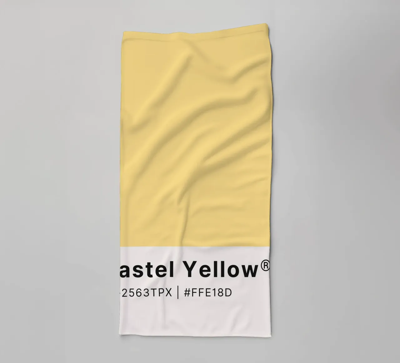 Pastel Yellow Pantone Color Code Minimalist Print towel by homdeco