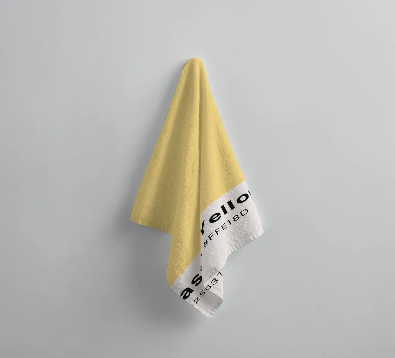 Pastel Yellow Pantone Color Code Minimalist Print towel by homdeco