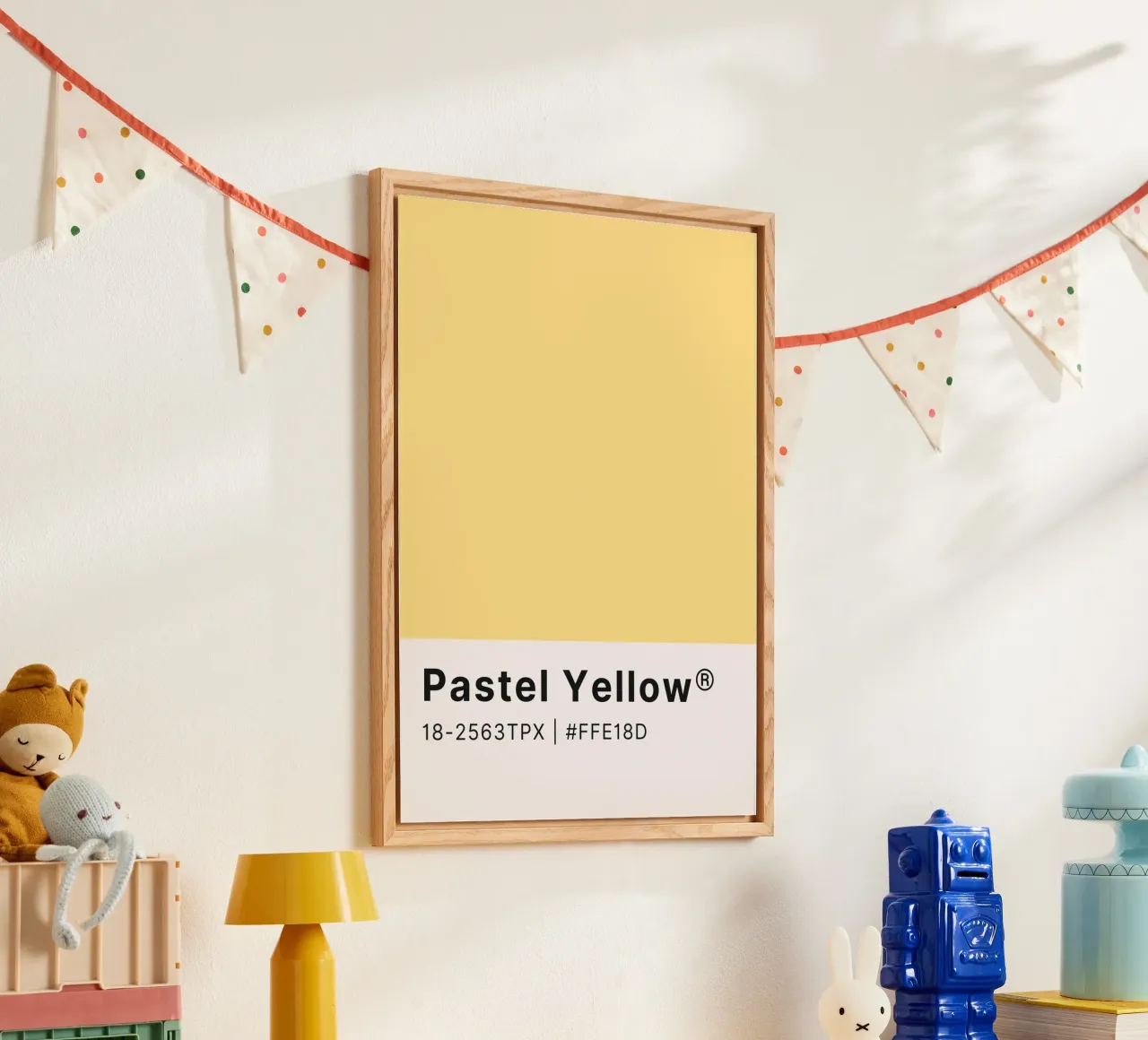 Jaune pastel Pantone Color Code Minimalist Print plexiglas de homdeco