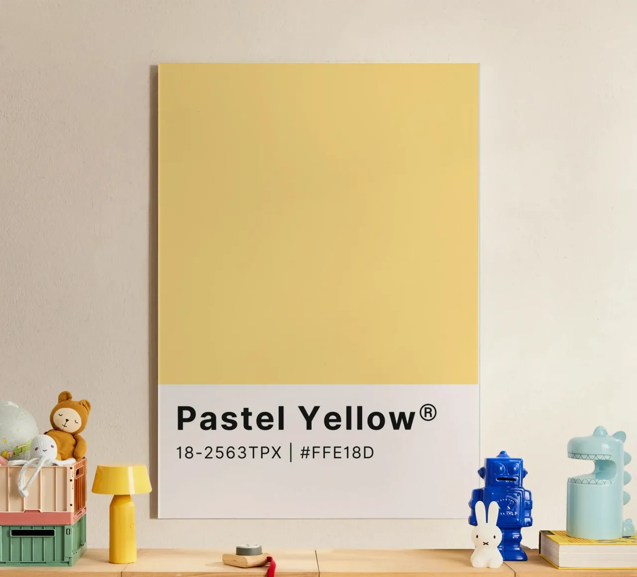 Jaune pastel Pantone Color Code Minimalist Print plexiglas de homdeco