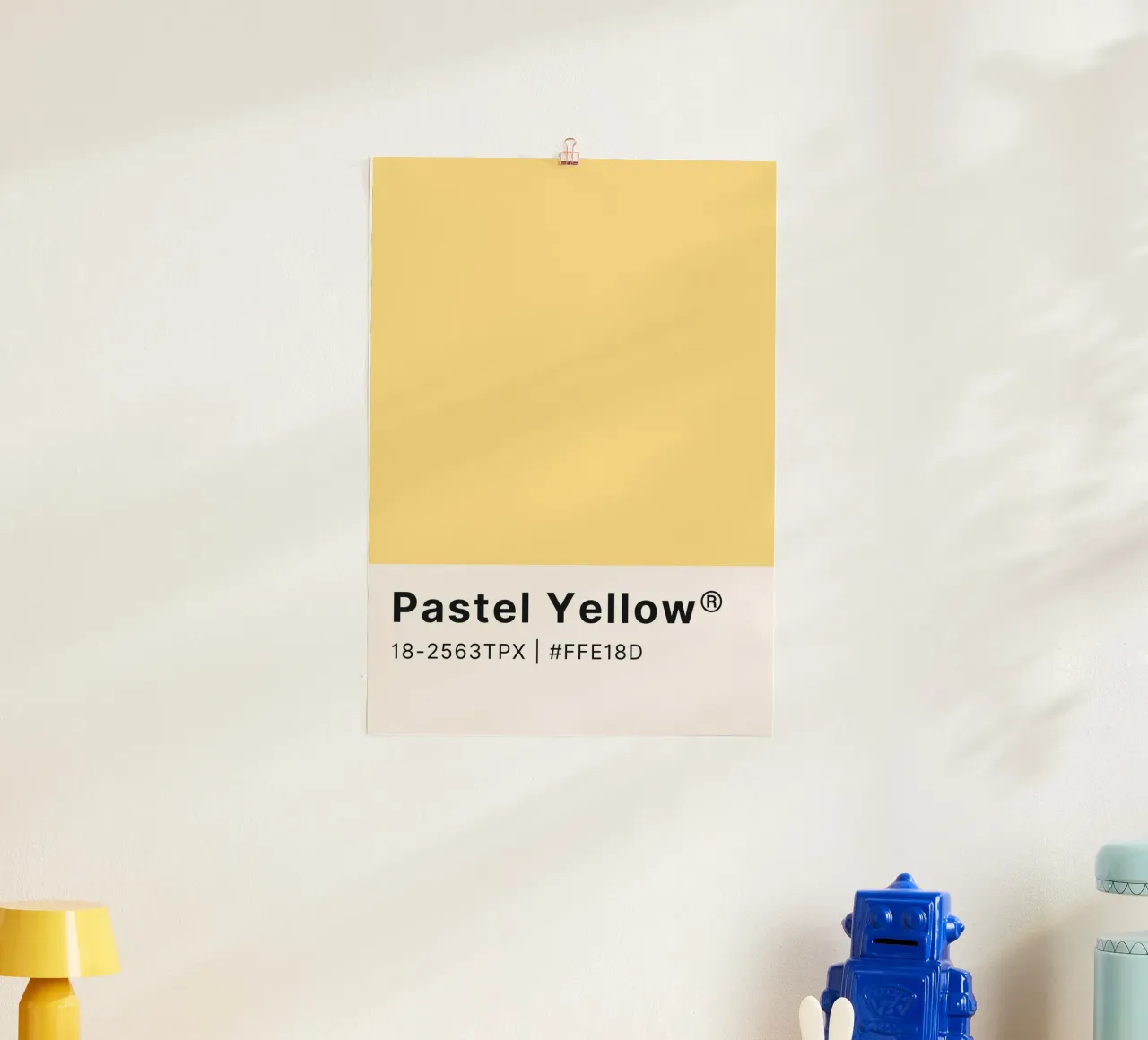 Pastel Yellow Pantone Color Code Minimalist Print hahnemühle by homdeco