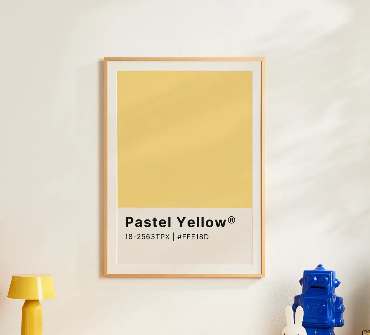 Pastel Yellow Pantone Color Code Minimalist Print hahnemühle by homdeco