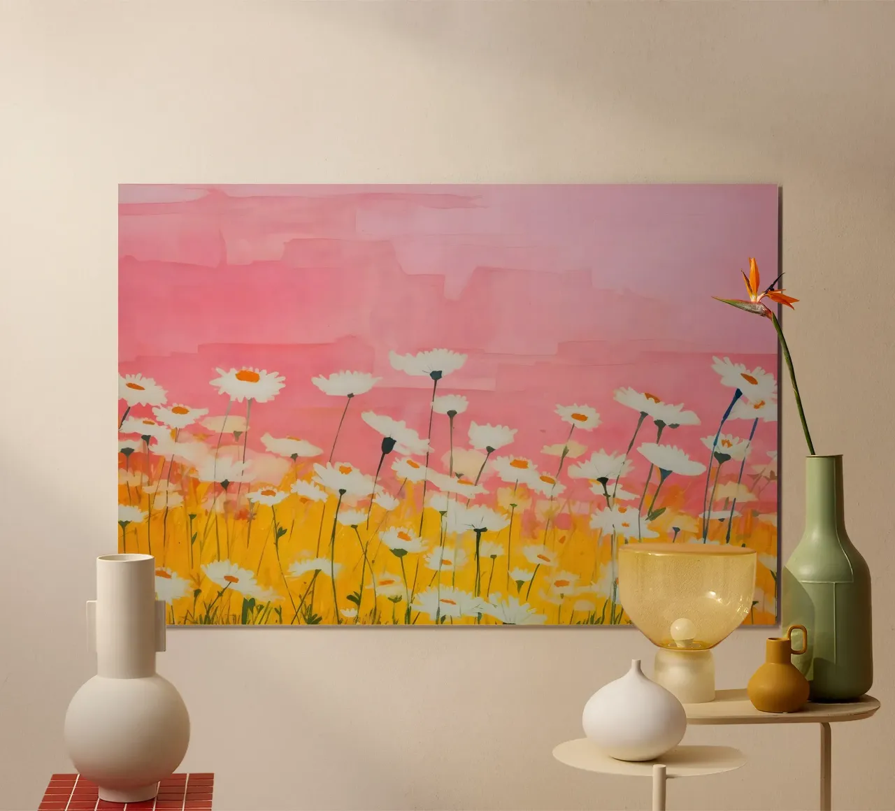 Margaritas a la luz del sol - póster romántico de flores poster de Studio Mooodz