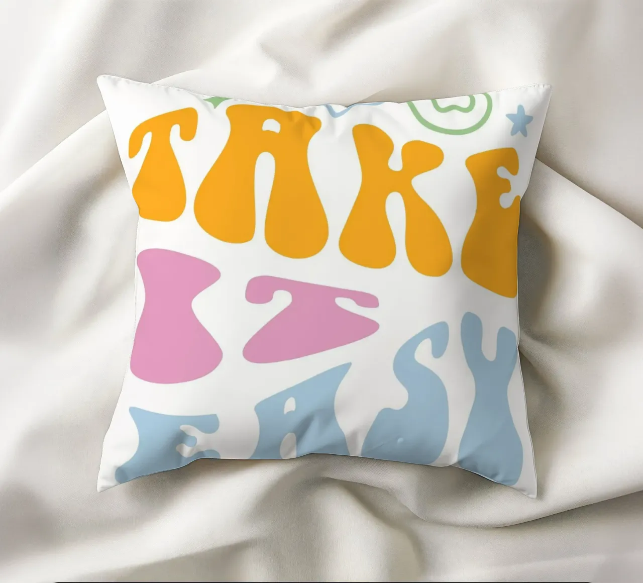 "Take It Easy" Groovy abstracte chill kunstdruk kussen van homdeco