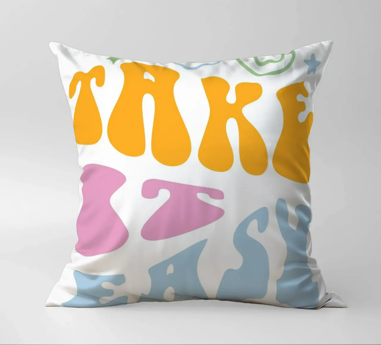 "Take It Easy" Groovy abstracte chill kunstdruk kussen van homdeco