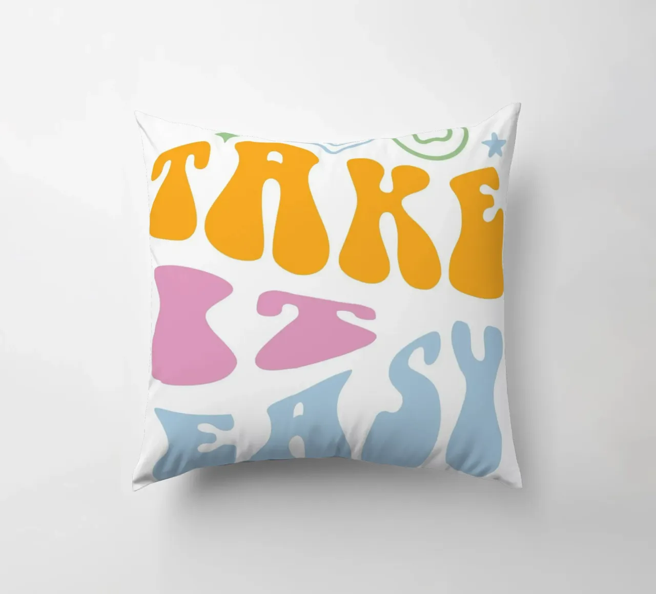 "Take It Easy" Groovy abstracte chill kunstdruk kussen van homdeco
