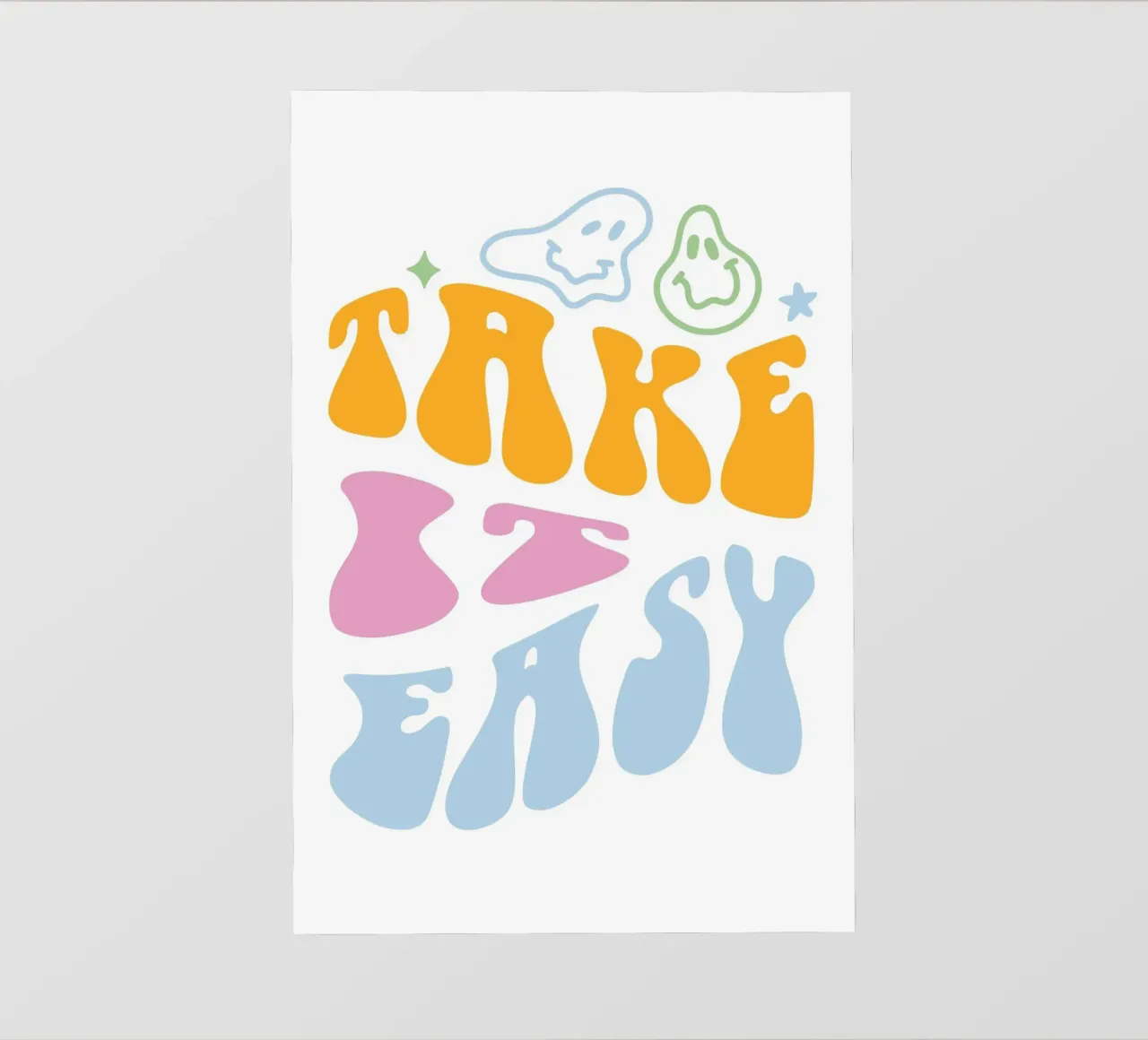 "Take It Easy" Groovy abstracte chill kunstdruk backlit folie van homdeco