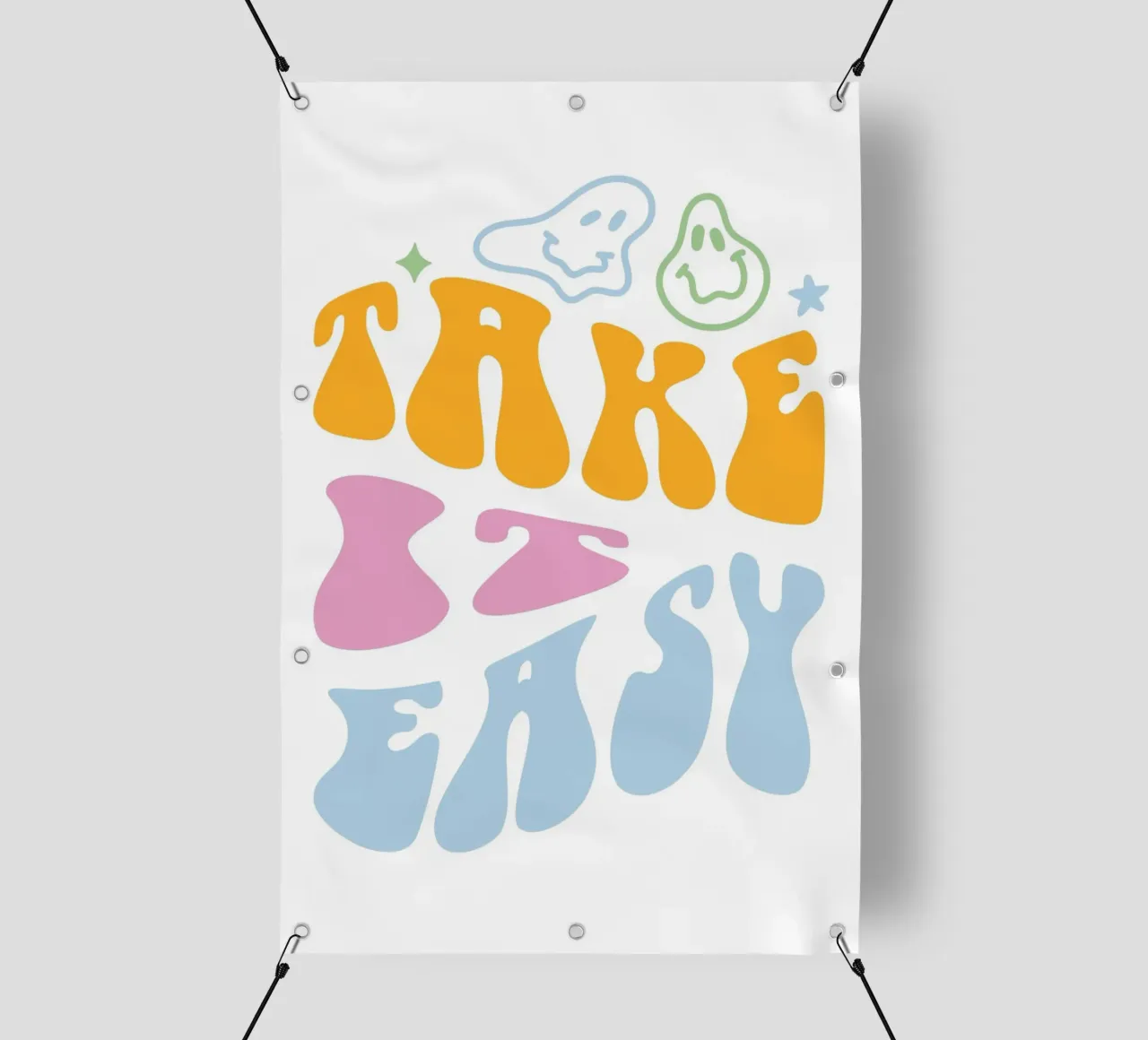"Take It Easy" Groovy abstracte chill kunstdruk pvc-zeil van homdeco