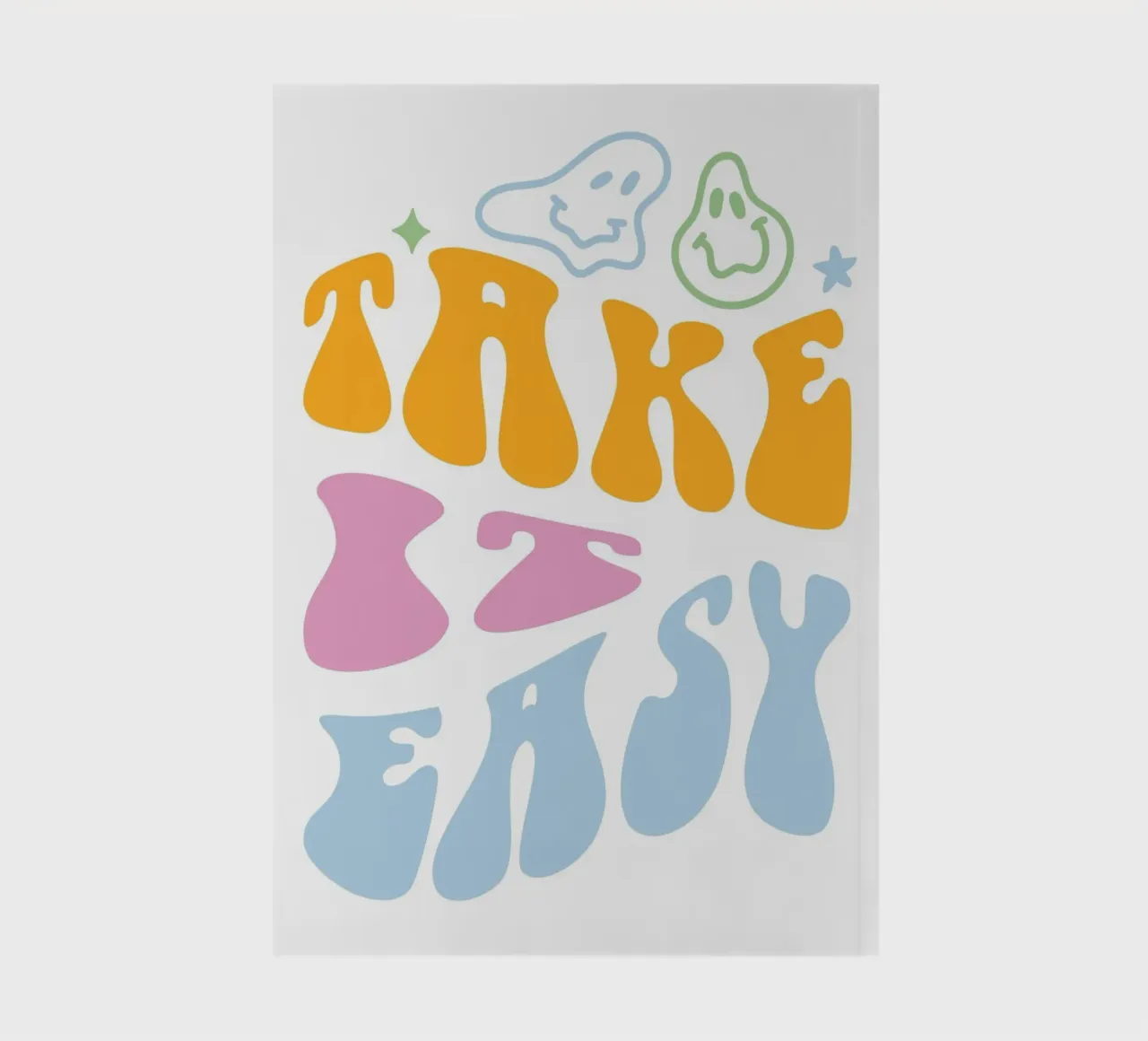 "Take It Easy" Groovy Abstract Chill Art Print notebook by homdeco