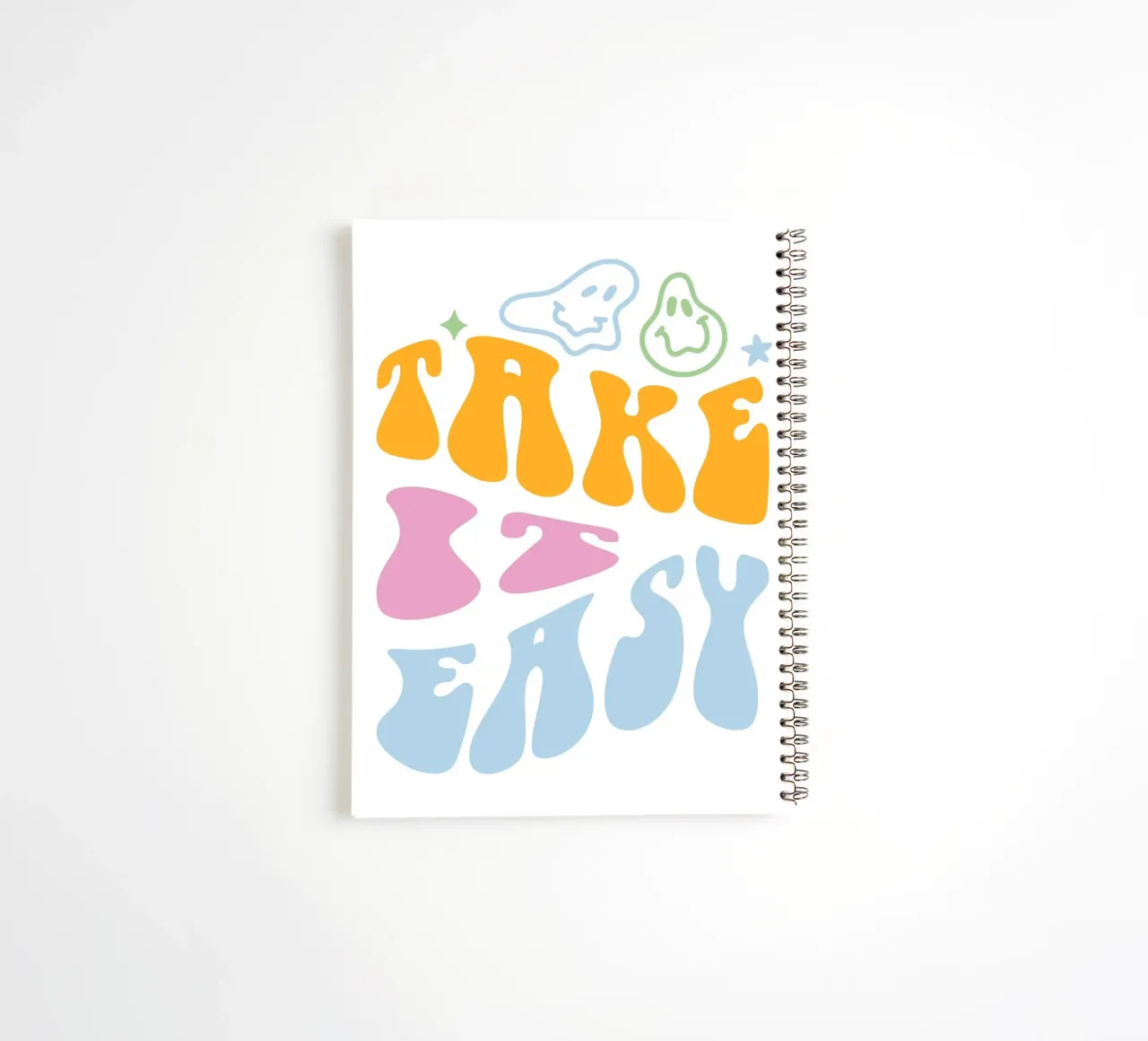 Impression d'art abstrait groovy "Take It Easy" pour se détendre carnet à spirale de homdeco