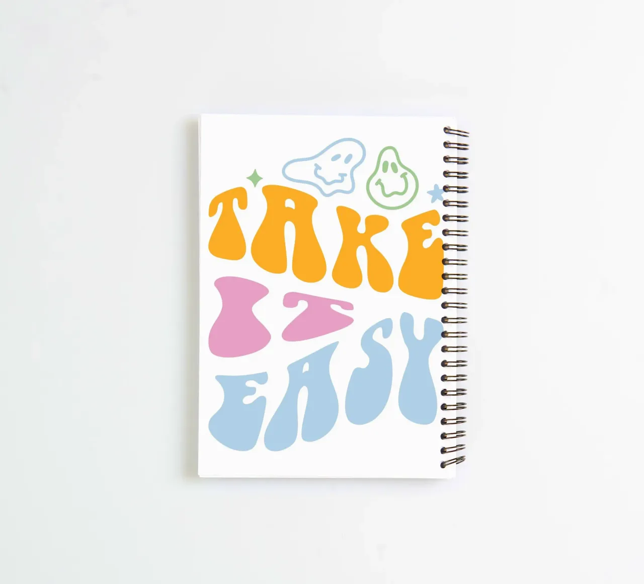 Impression d'art abstrait groovy "Take It Easy" pour se détendre carnet à spirale de homdeco