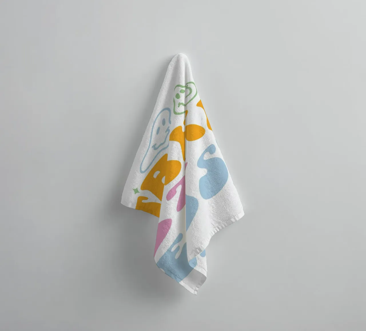 Impression d'art abstrait groovy "Take It Easy" pour se détendre serviette de bain de homdeco
