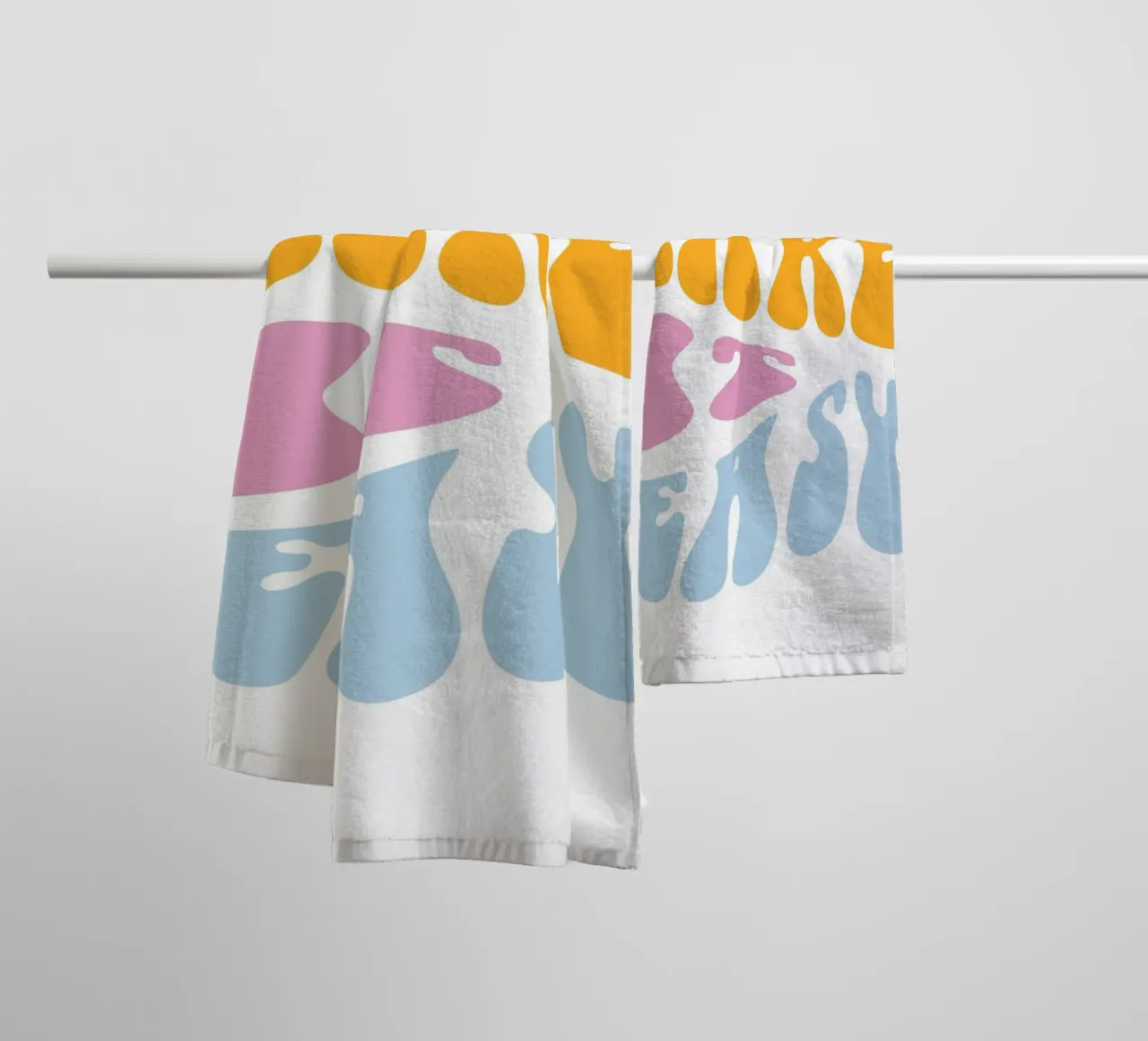 "Take It Easy" Groovy Abstract Chill Art Print towel by homdeco