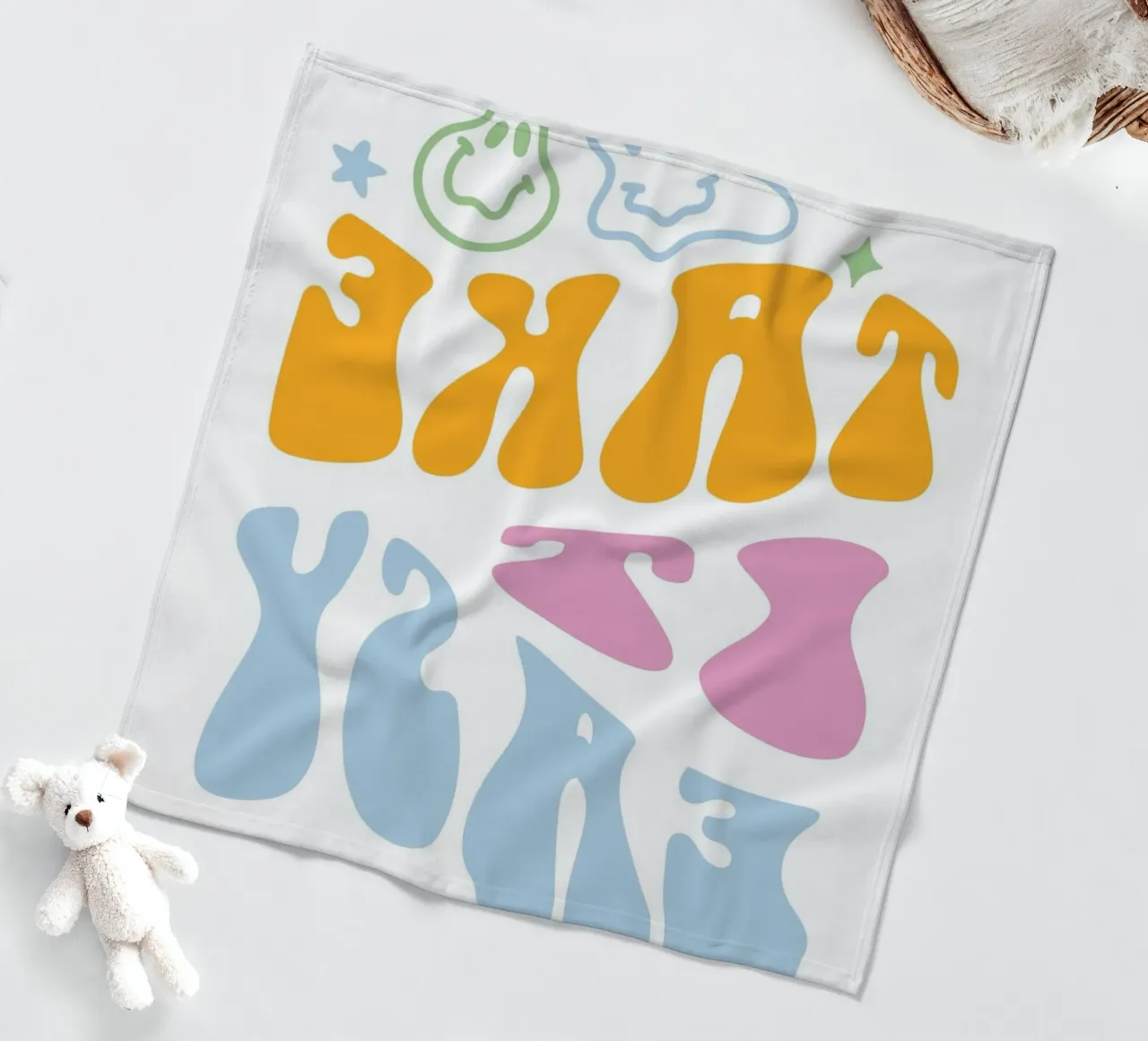 "Take It Easy" Groovy abstracte chill kunstdruk fleecedeken van homdeco
