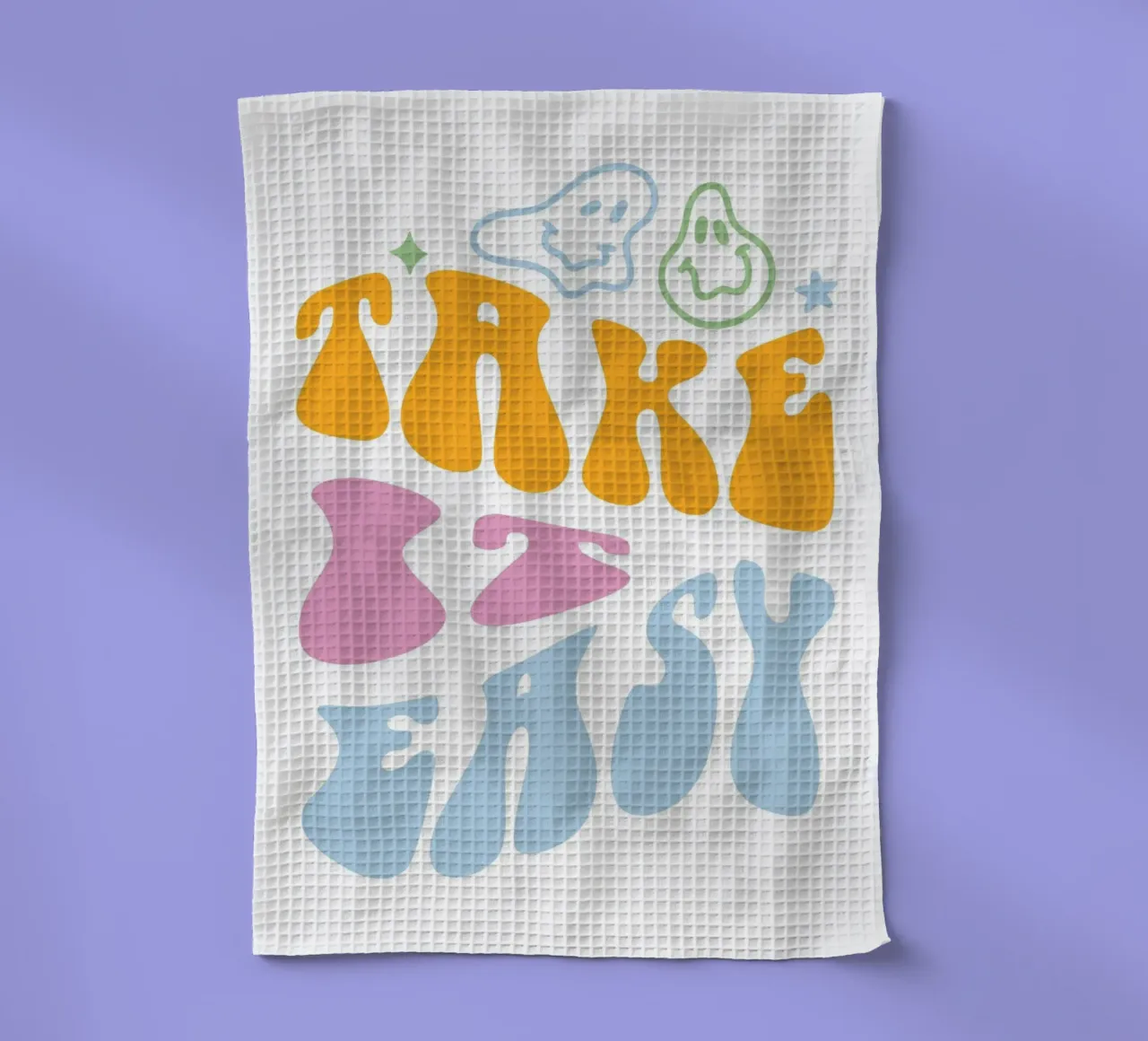 Impression d'art abstrait groovy "Take It Easy" pour se détendre torchon de homdeco