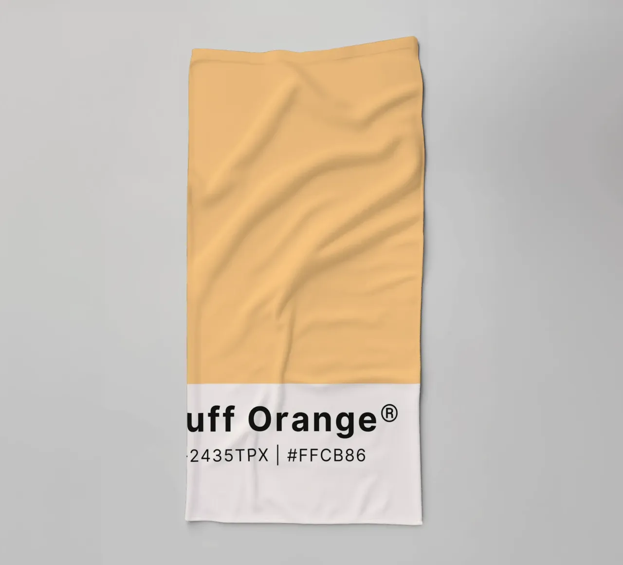 Buff Orange Pantone Color Code Minimalist Print serviette de bain de homdeco