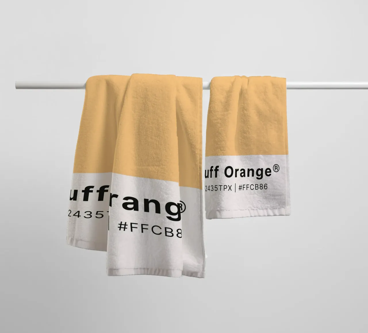 Buff Orange Pantone Color Code Minimalist Print towel by homdeco