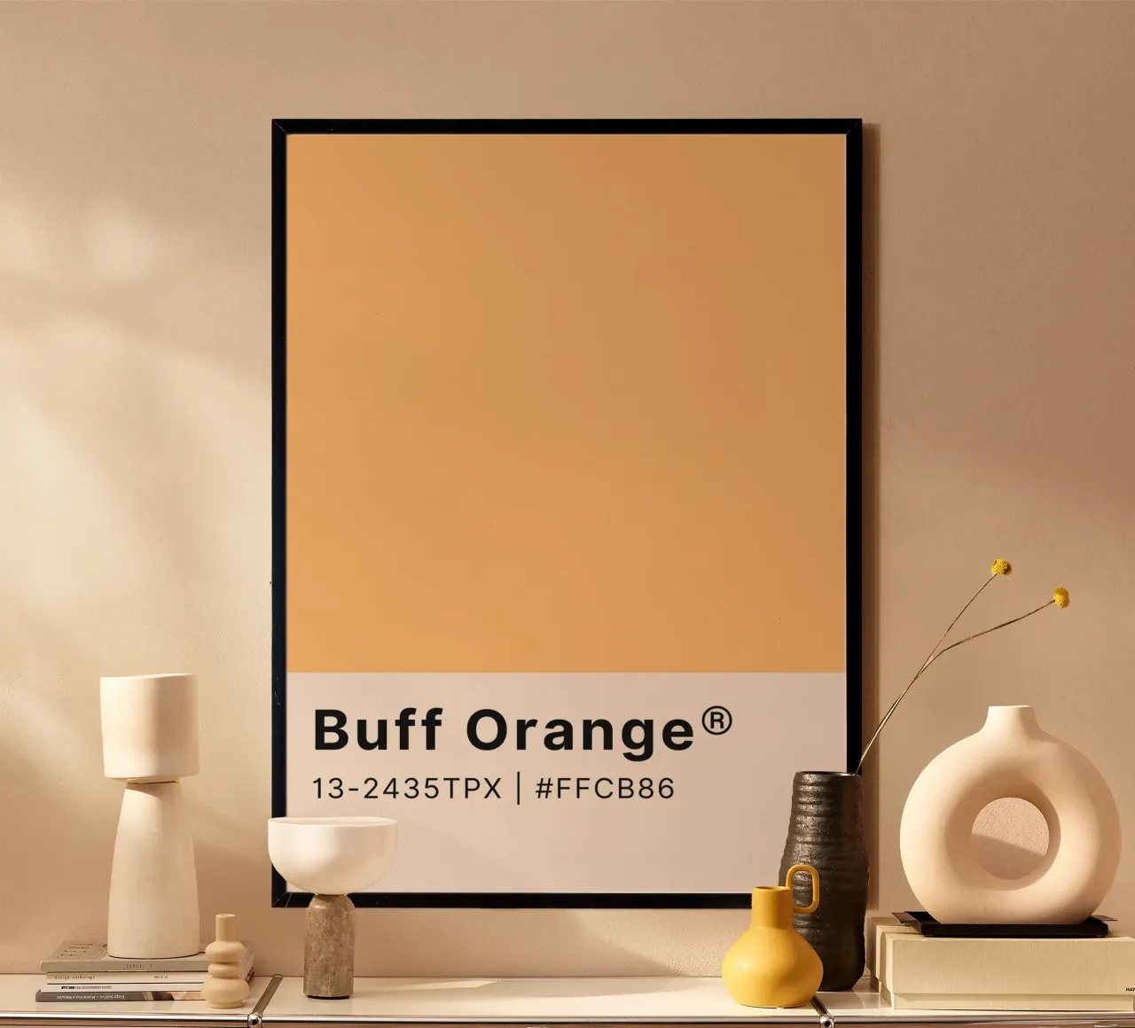 Buff Orange Pantone Color Code Minimalist Print hahnemühle by homdeco