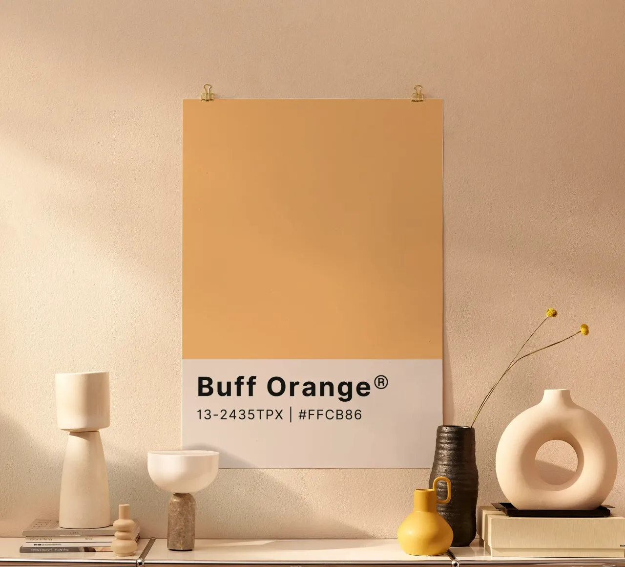 Buff Orange Pantone Color Code Minimalist Print hahnemühle by homdeco