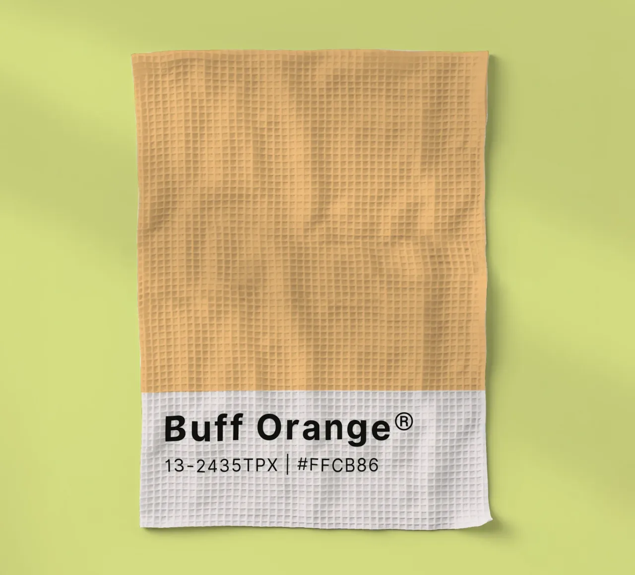 Buff Orange Pantone Color Code Minimalist Print tea towel by homdeco