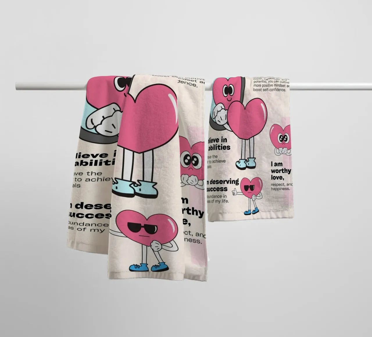 Transforming Negative Self-Talk Affirmation Art towel by homdeco