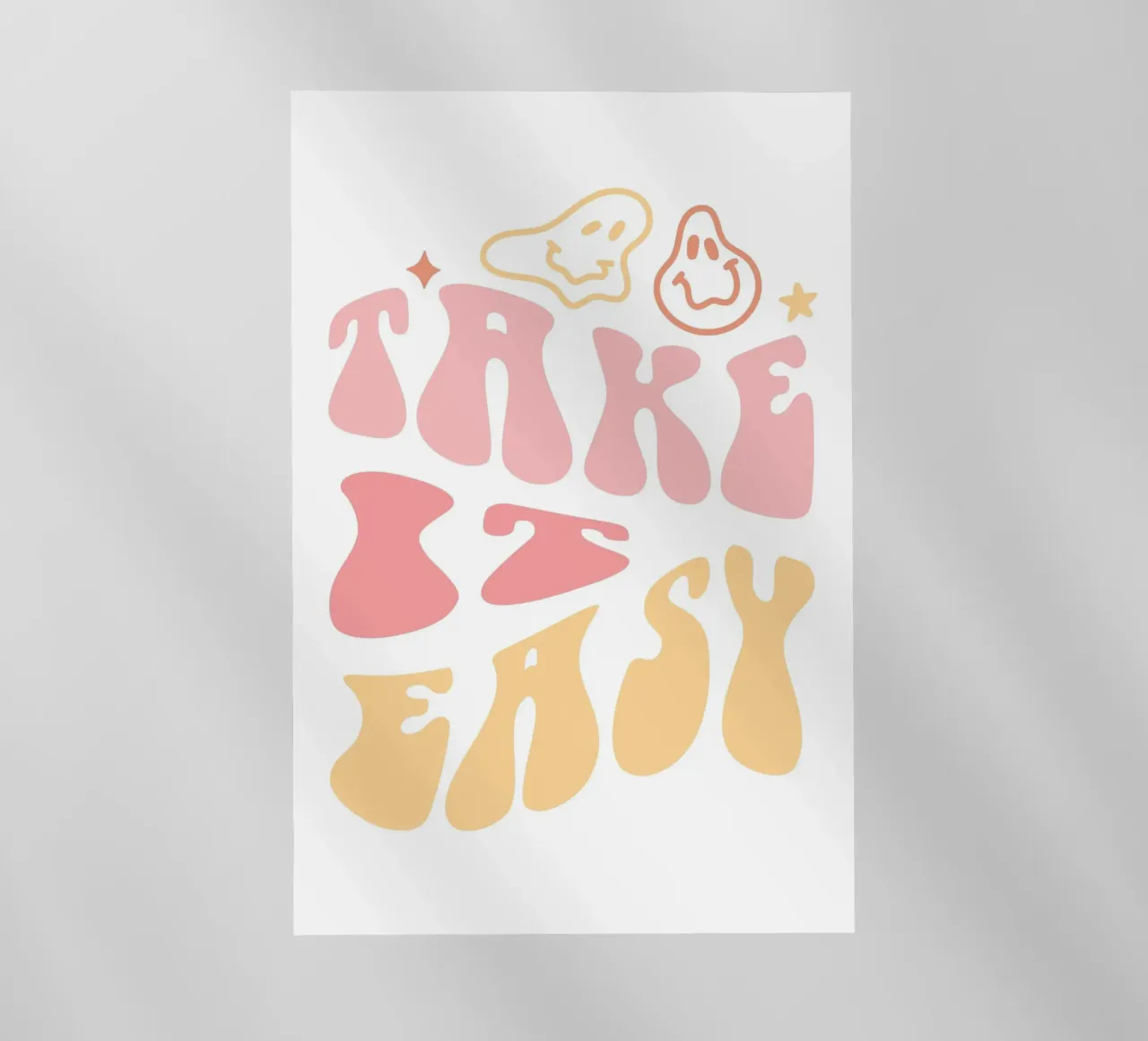 "Take It Easy" Pastel Groovy Chill Art Print lámina retroiluminada de homdeco