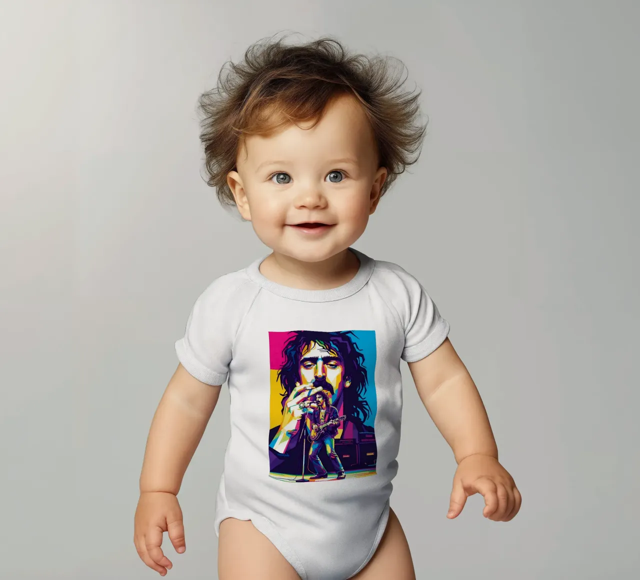 Frank Zappa - WPAP art style body neonato maniche corte da Hantamrata
