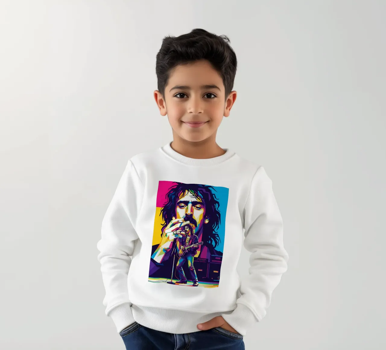 Frank Zappa - WPAP art style felpa bambino da Hantamrata