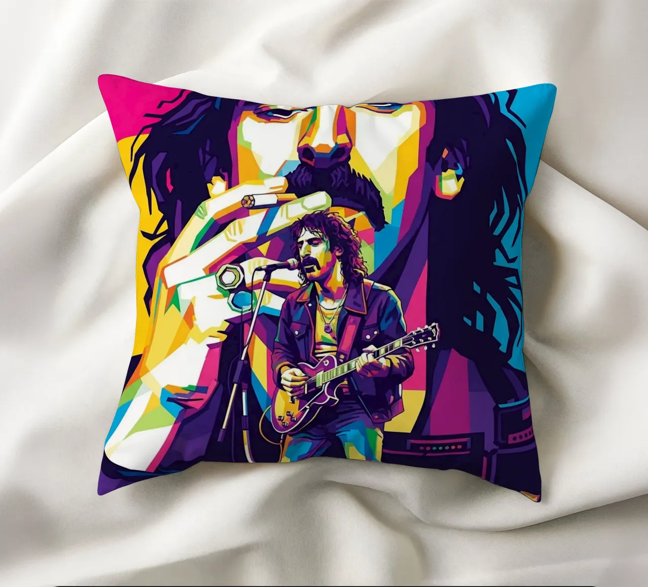Frank Zappa - WPAP art style cuscino da Hantamrata