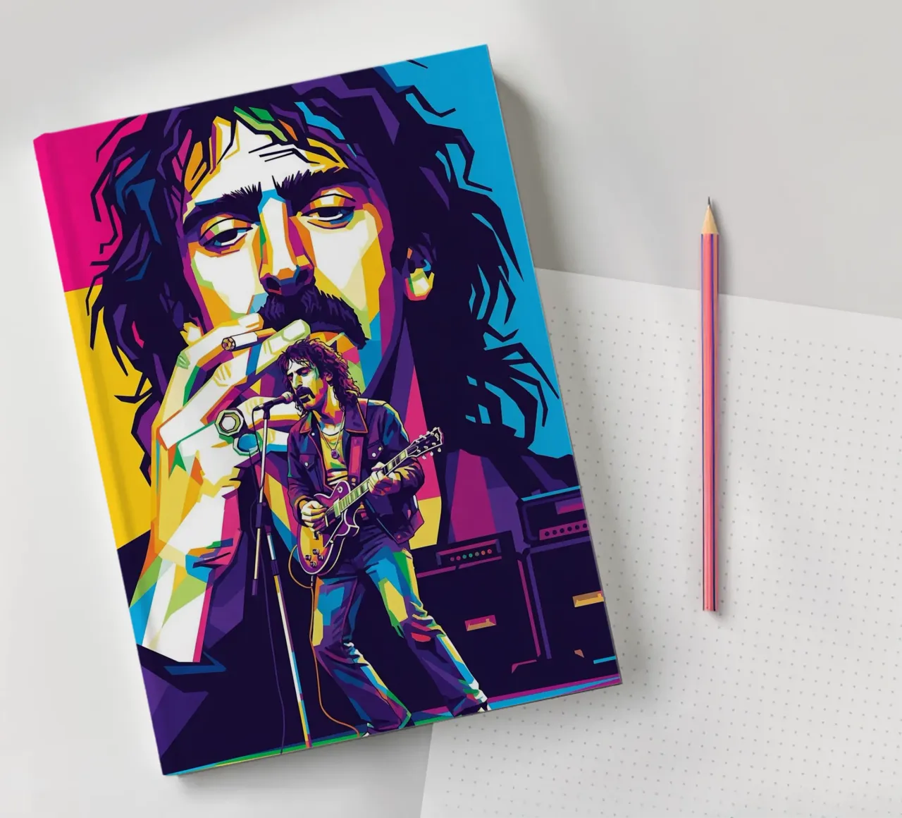 Frank Zappa - WPAP art style carnet de notes de Hantamrata