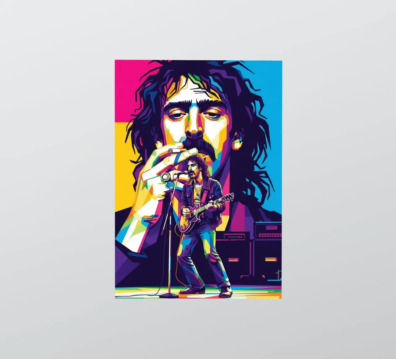 Frank Zappa - WPAP art style sticker by Hantamrata