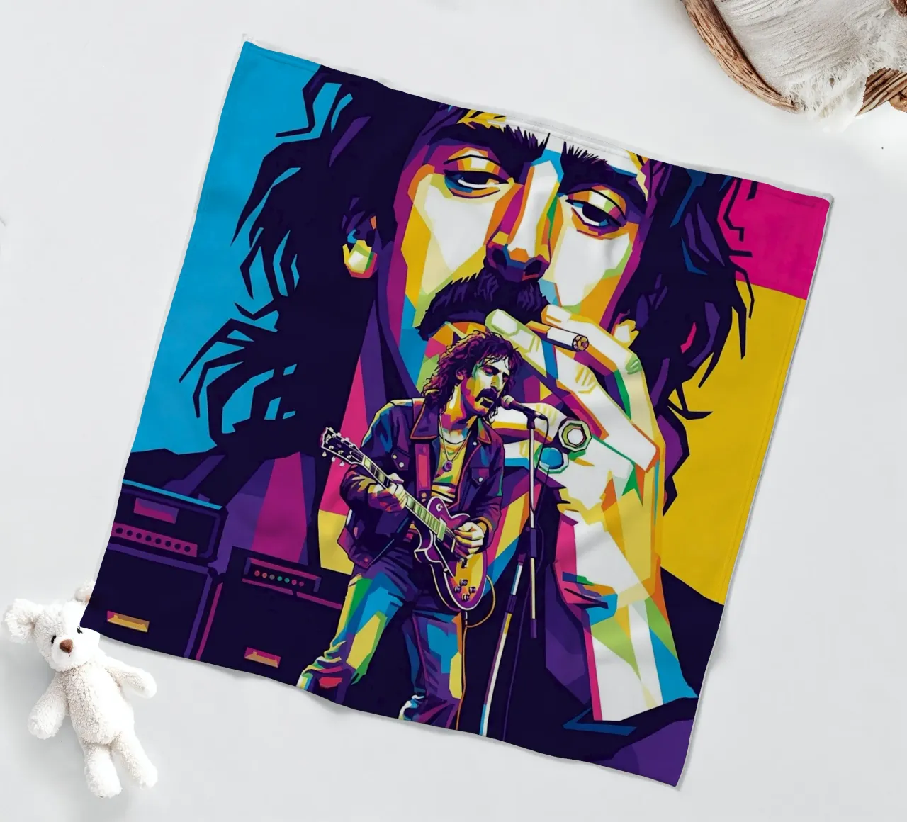 Frank Zappa - WPAP art style coperta in pile da Hantamrata