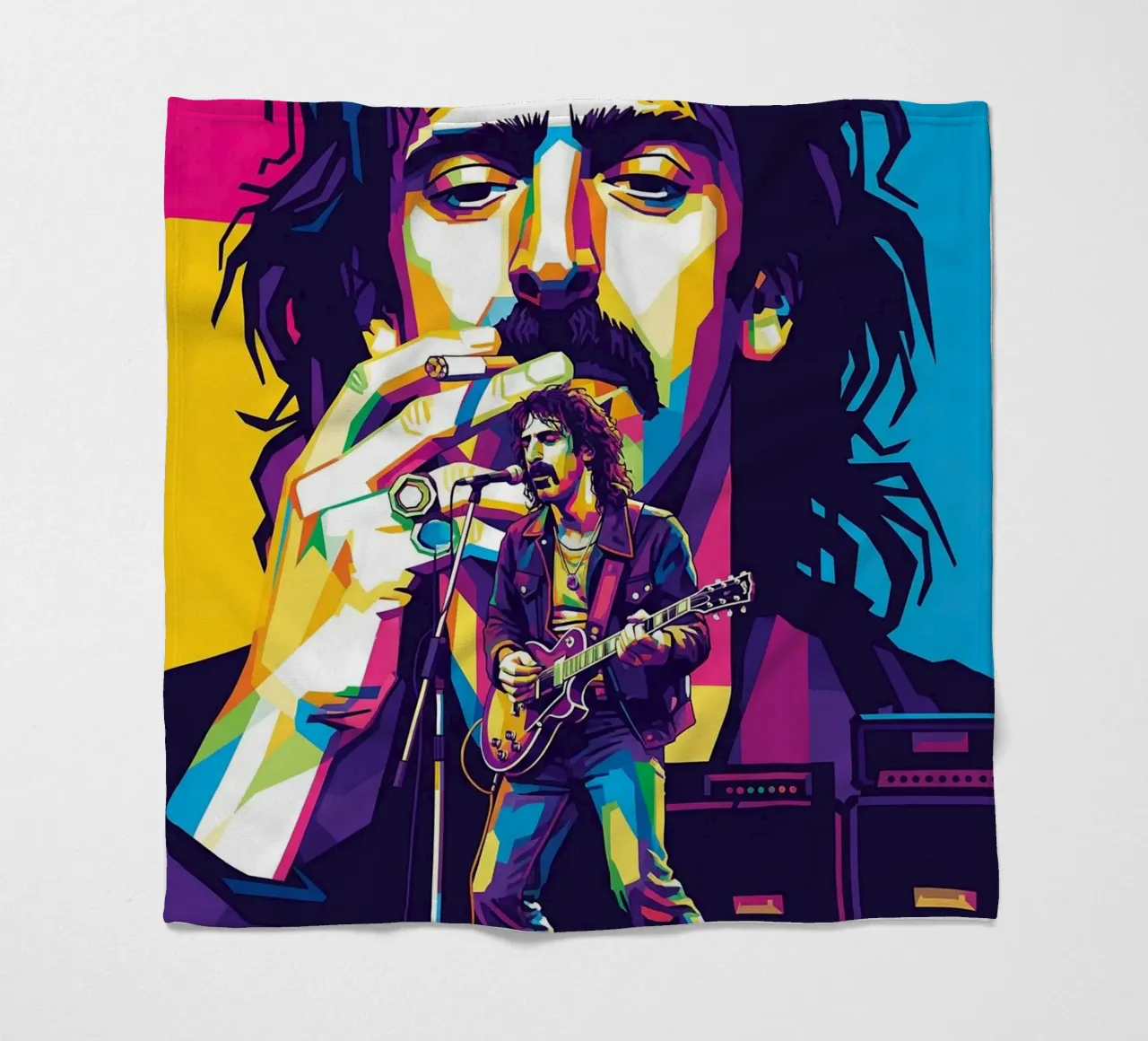 Frank Zappa - WPAP art style coperta in pile da Hantamrata