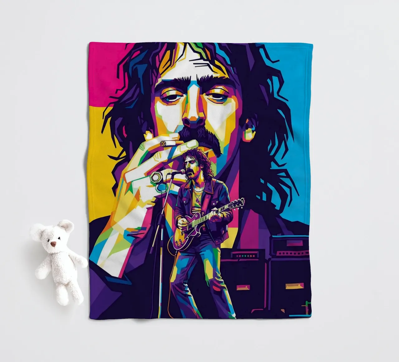 Frank Zappa - WPAP art style coperta in pile da Hantamrata