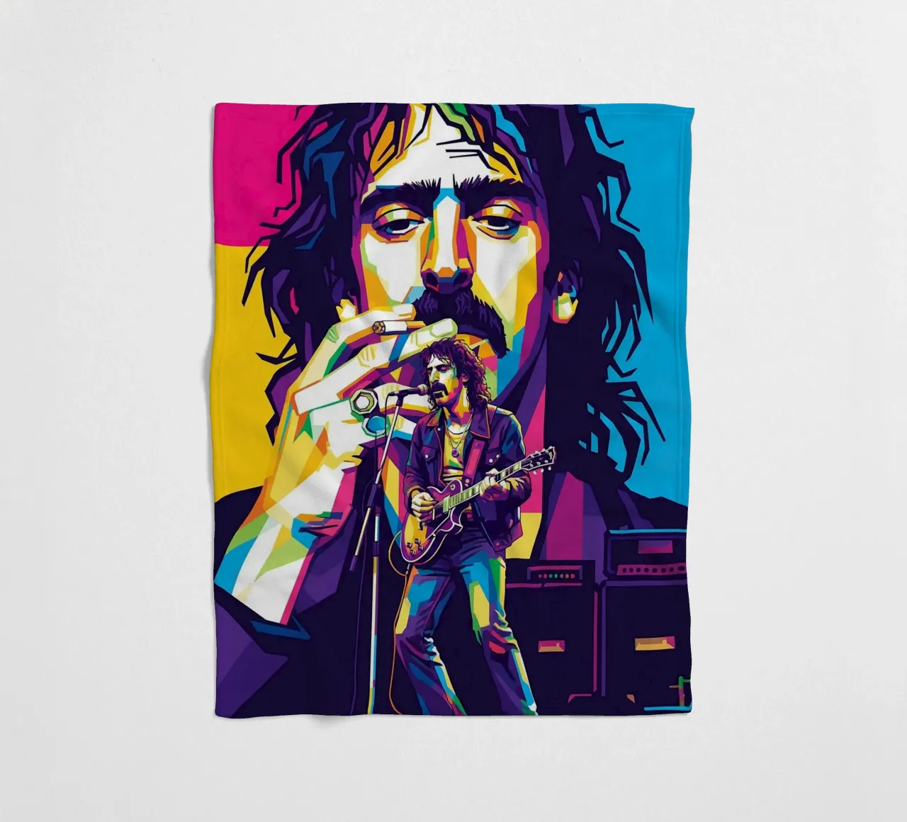 Frank Zappa - WPAP art style coperta in pile da Hantamrata