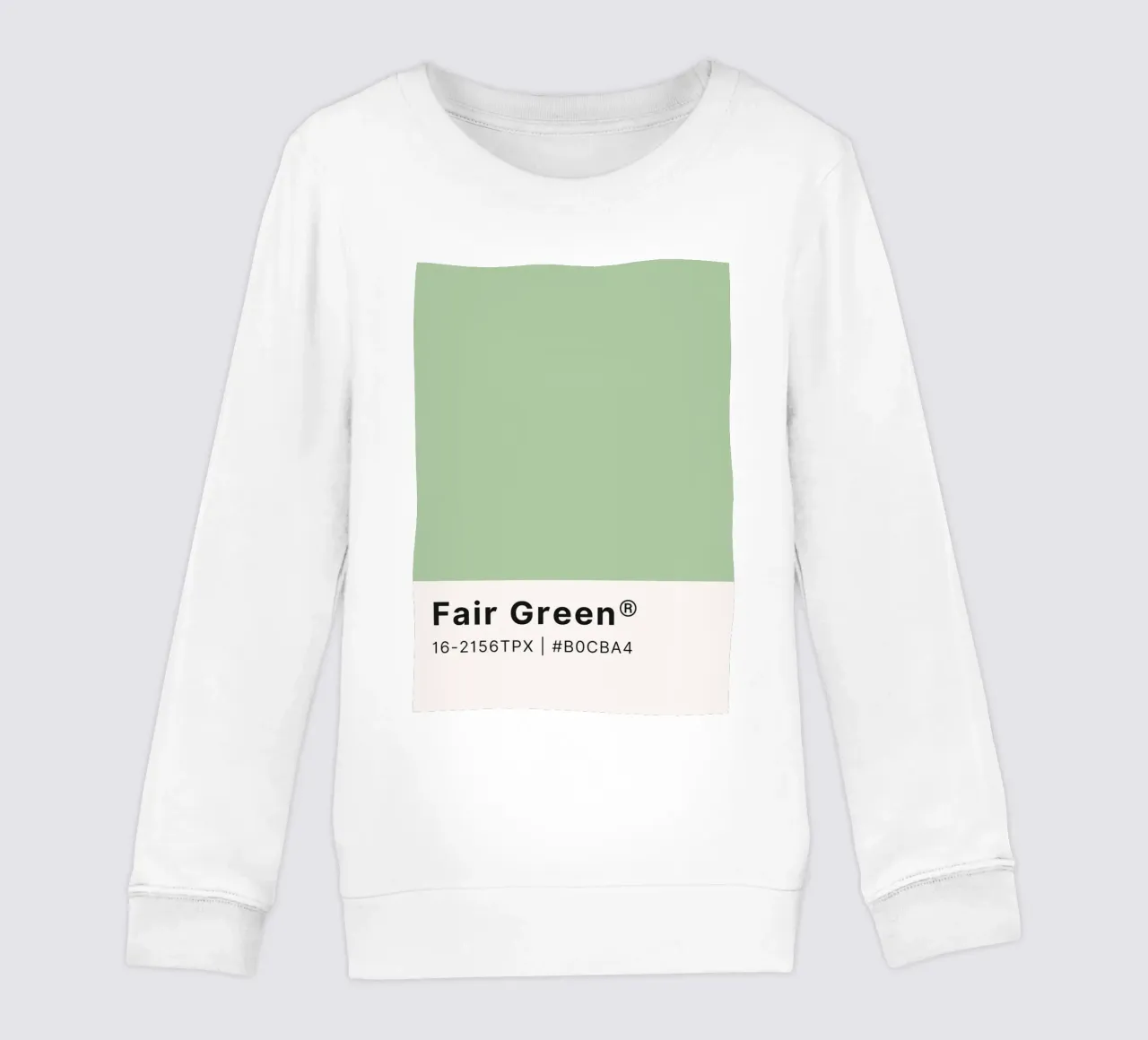Fair Green Pantone Color Code Minimalist Print sweat enfant de homdeco