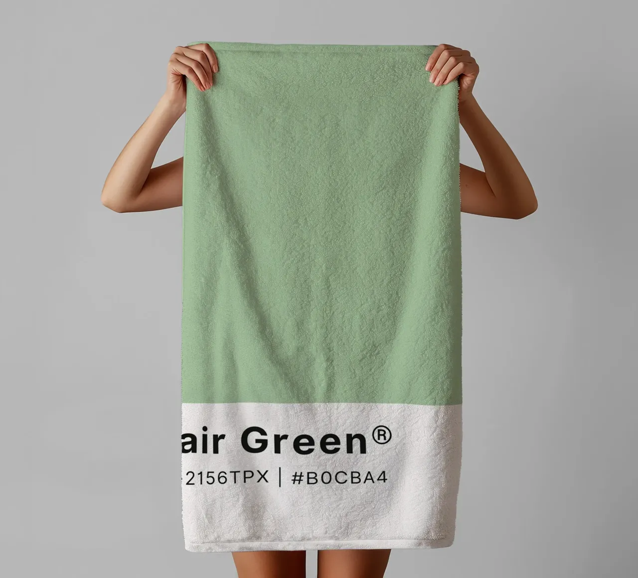 Fair Green Pantone Color Code Minimalist Print towel by homdeco