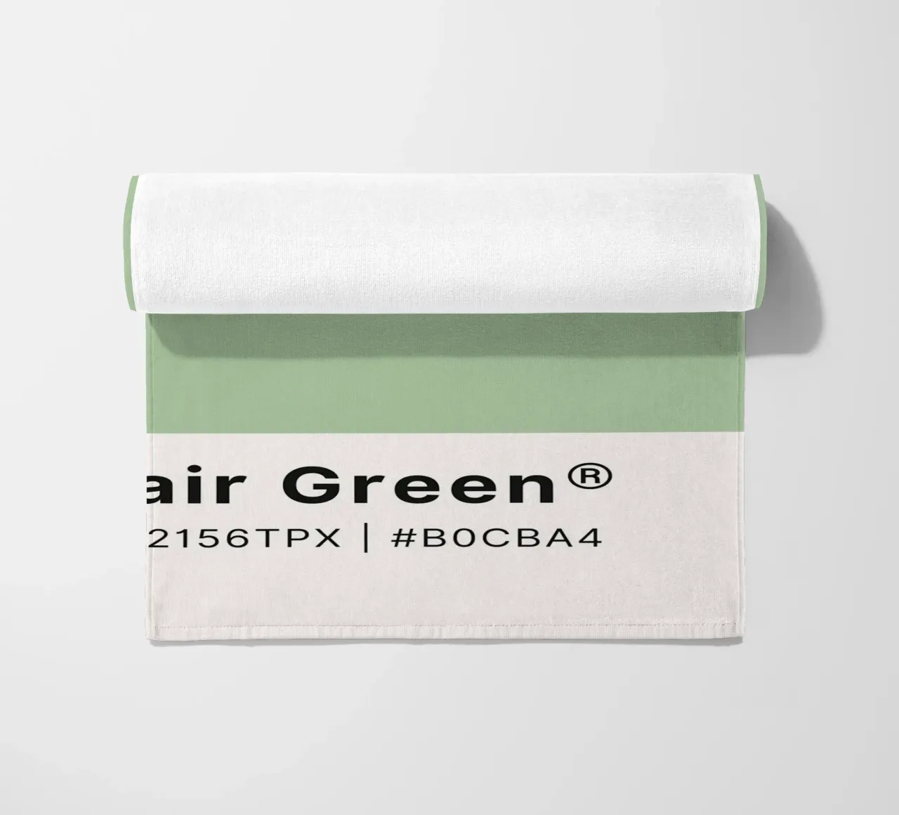 Fair Green Pantone Color Code Minimalist Print beach towel by homdeco